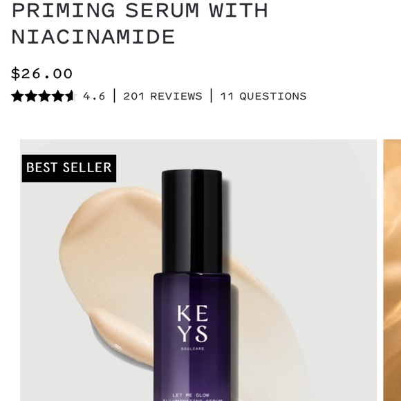 Keys Soulcare Let Me Glow Illuminating Priming Serum With Niacinamide
